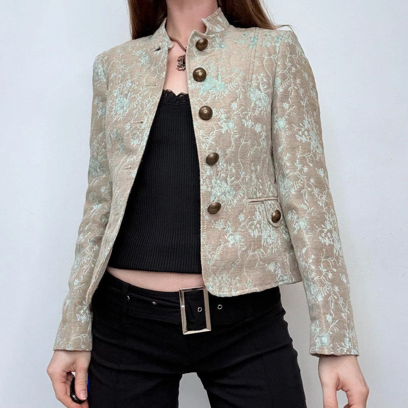 brown brocade regency military jacket