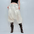 white batwing crop crotch slouchy trousers