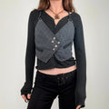 grey pinstripe asymmetric waistcoat