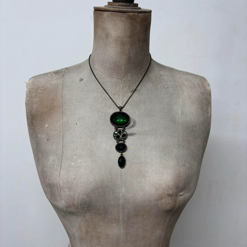 green gemstone summer necklace