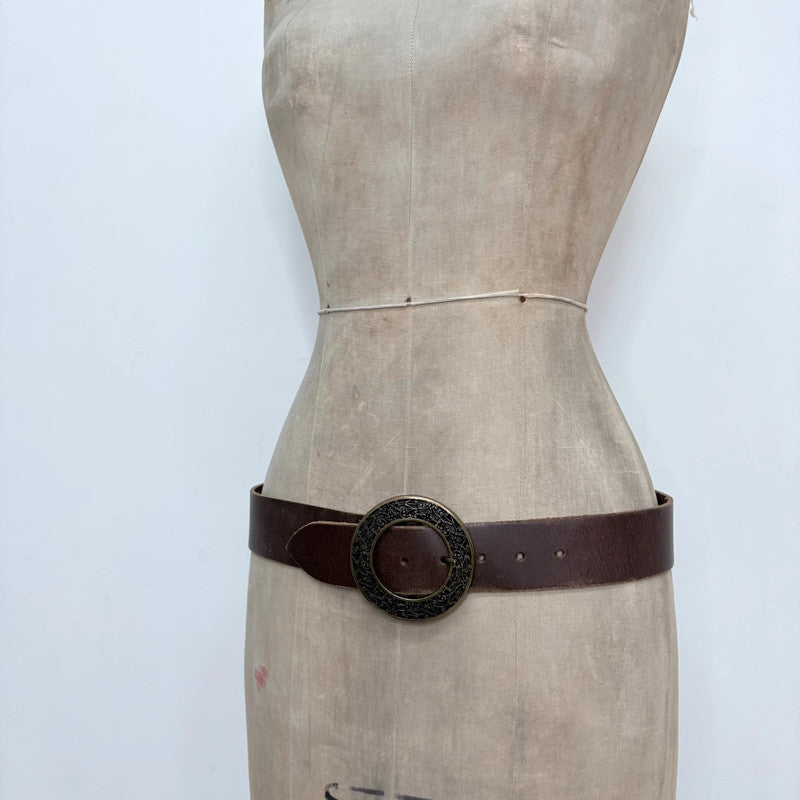 brown leather boho circle belt