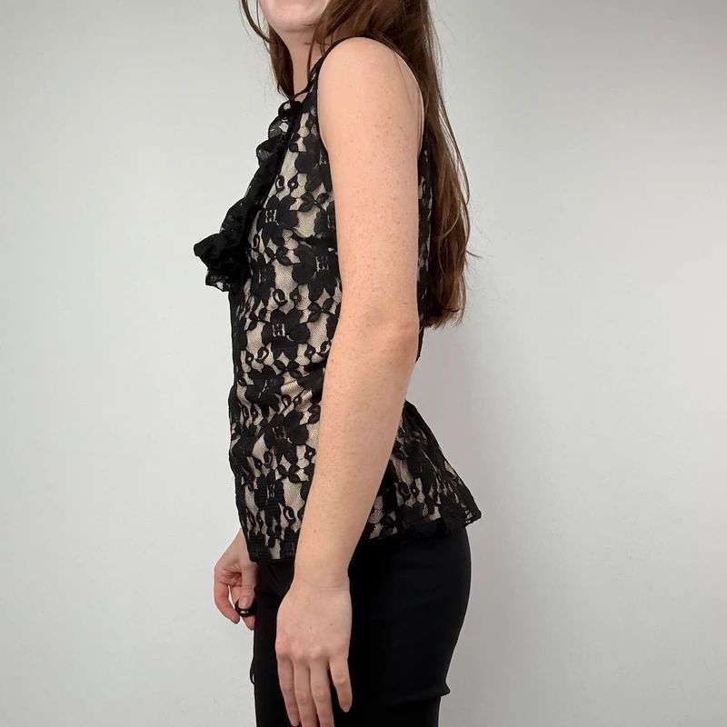 Black Lace Cami Vest
