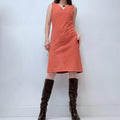Ralph Lauren suede coral fitted dress