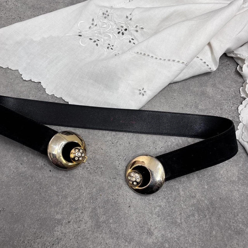 vintage gold chunky leather belt