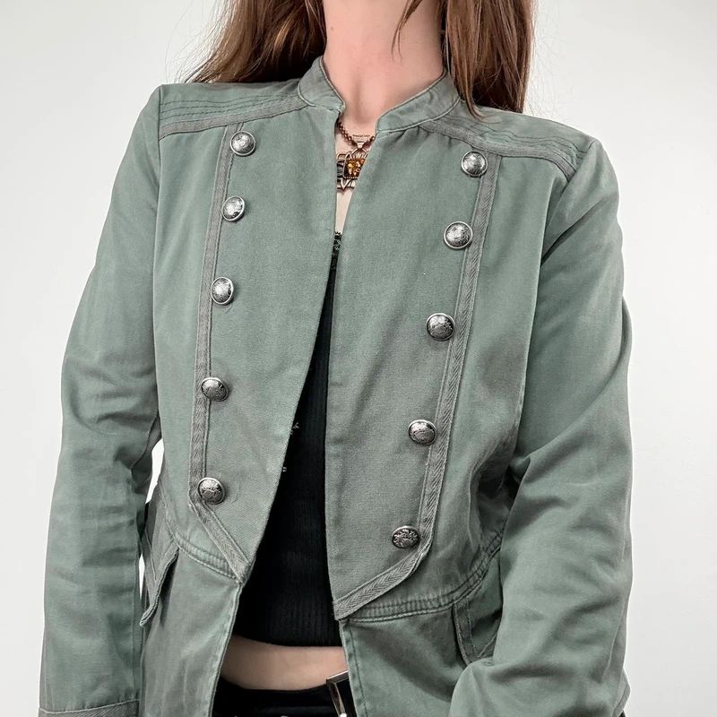 khaki military napoleonic fitted regency jacket