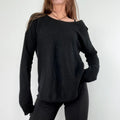 black asymmetric cashmere jumper