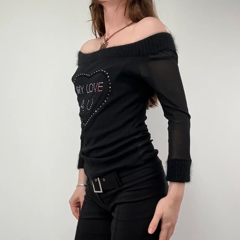 Blumarine Mesh Mohair Slouchy Top