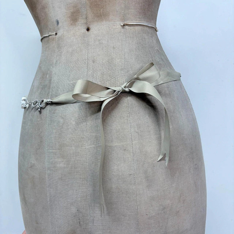 chunky white link waist chain