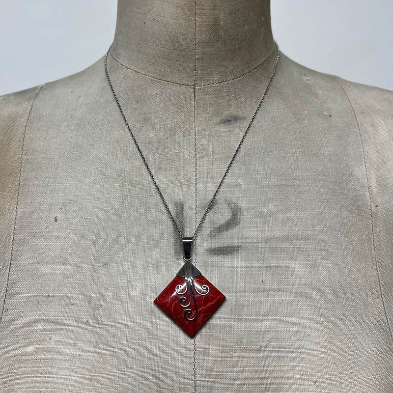 Chunky metal crystal pendant