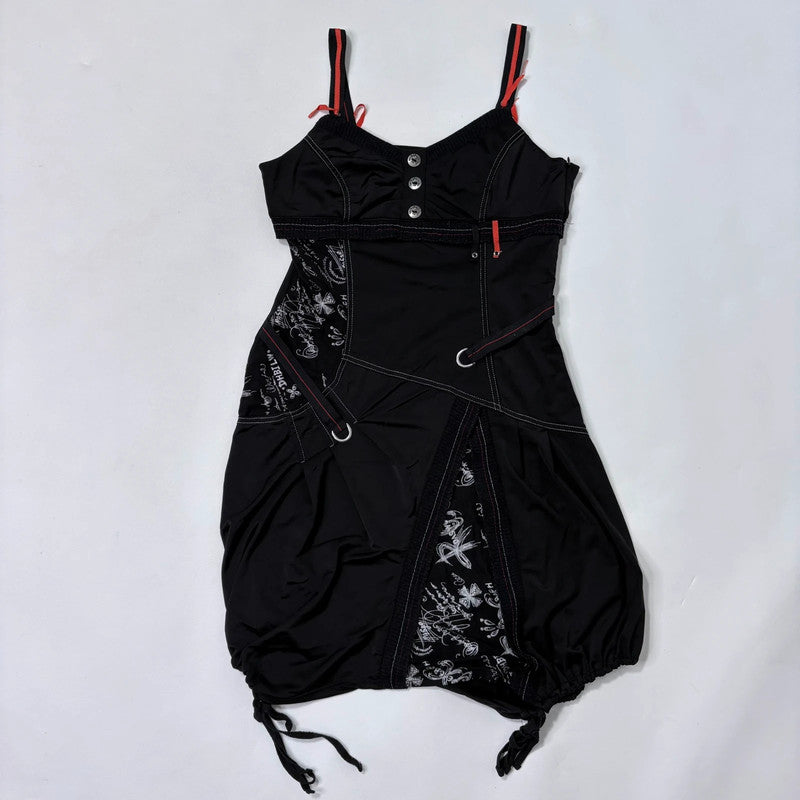 black grunge gothic mini dress