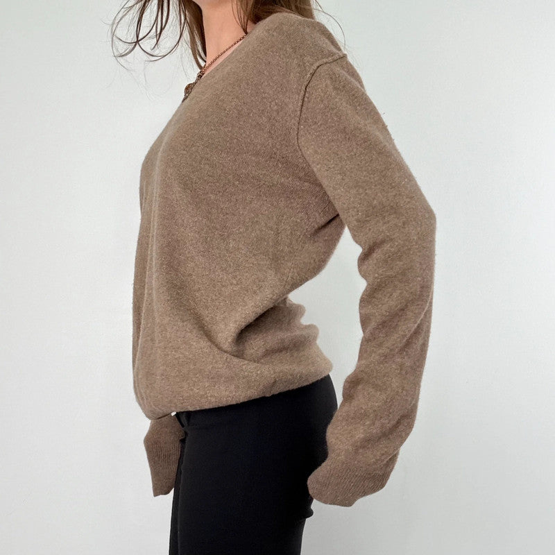 Brown cashmere slouchy jumper