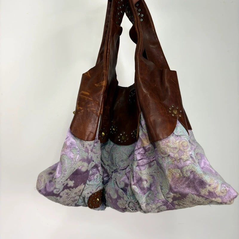 Boho patchwork studded hippy slouchy oversized bag