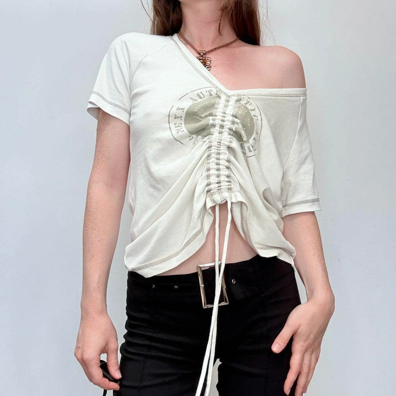 slouchy off the shoulder cotton t-shirt