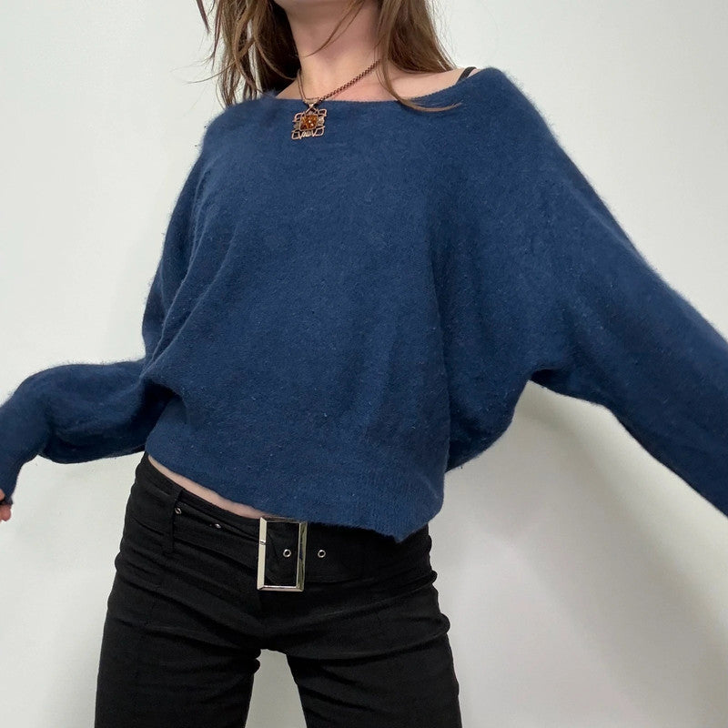 angora knitted slouchy batwing jumper