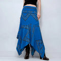 blue handkerchief Ganni silk skirt