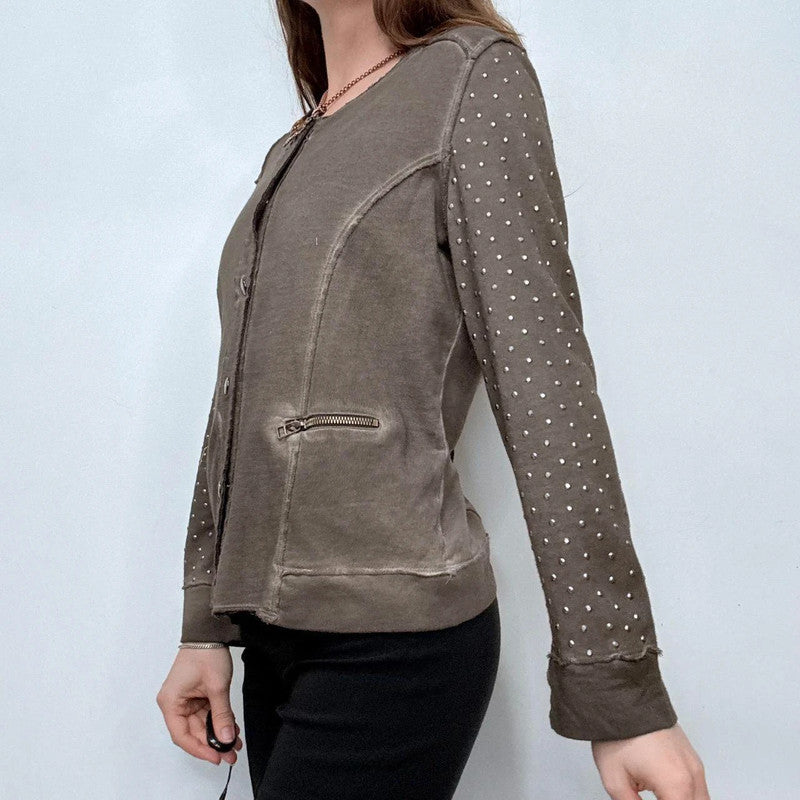studded distressed flared top