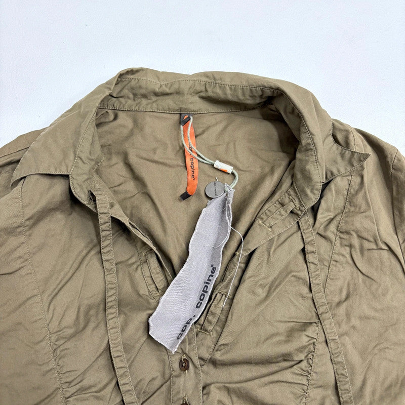 Cop Copine khaki gathered cinched shirt