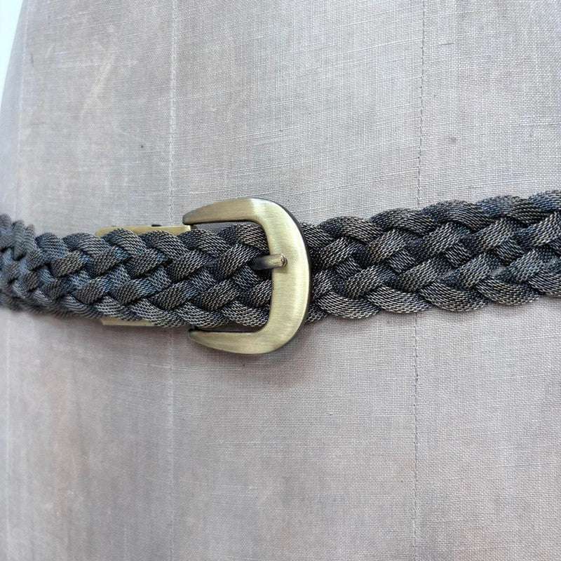 woven gold metal chunky belt
