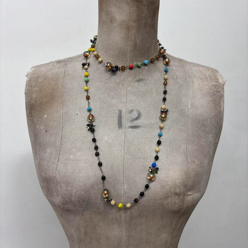 layered beaded chain necklace