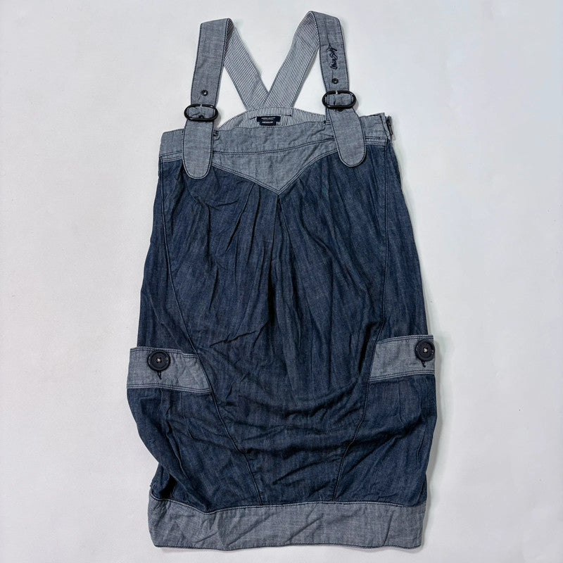 Miss sixty denim pleated pinafore dress