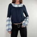 navy layered shirt jumper
