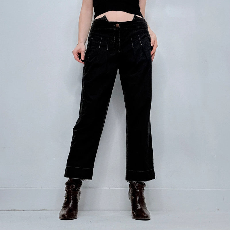 black cop copine pleated trousers