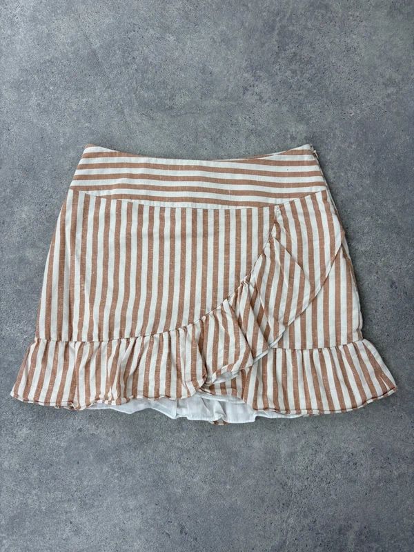 Ruffle pinstripe mini Sezane French Skirt