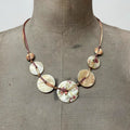 Pearl button charm necklace