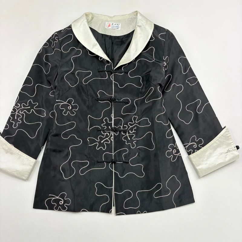 black Embroidered Silk Jacket