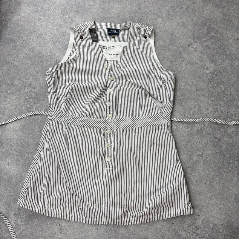 pinstripe g-star cotton cargo waistcoat shirt