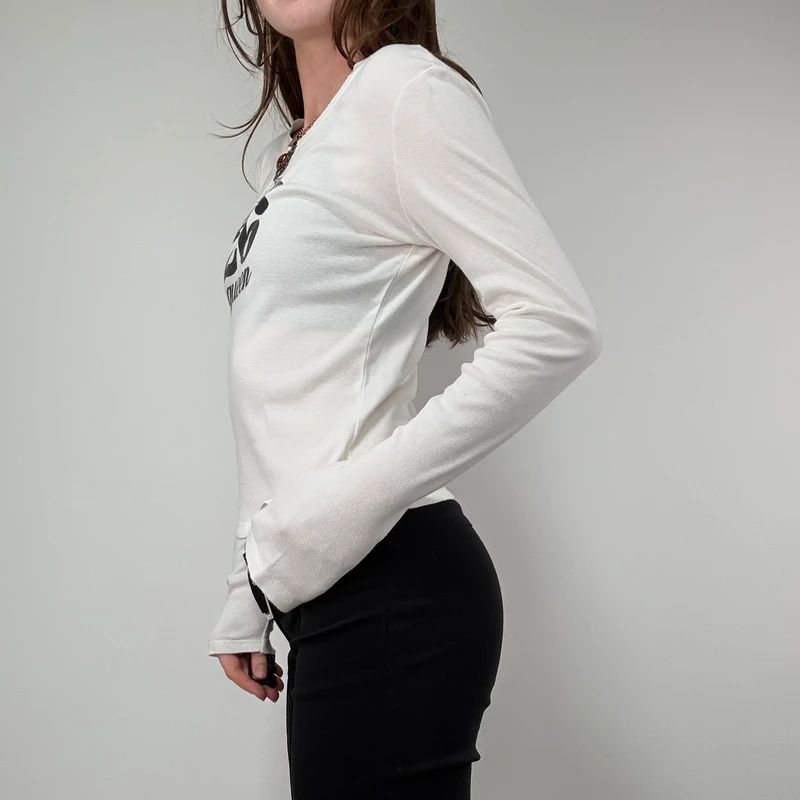 white long sleeve graphic printed 26 cotton t-shirt