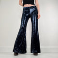 blue sequin metalic Free People flares