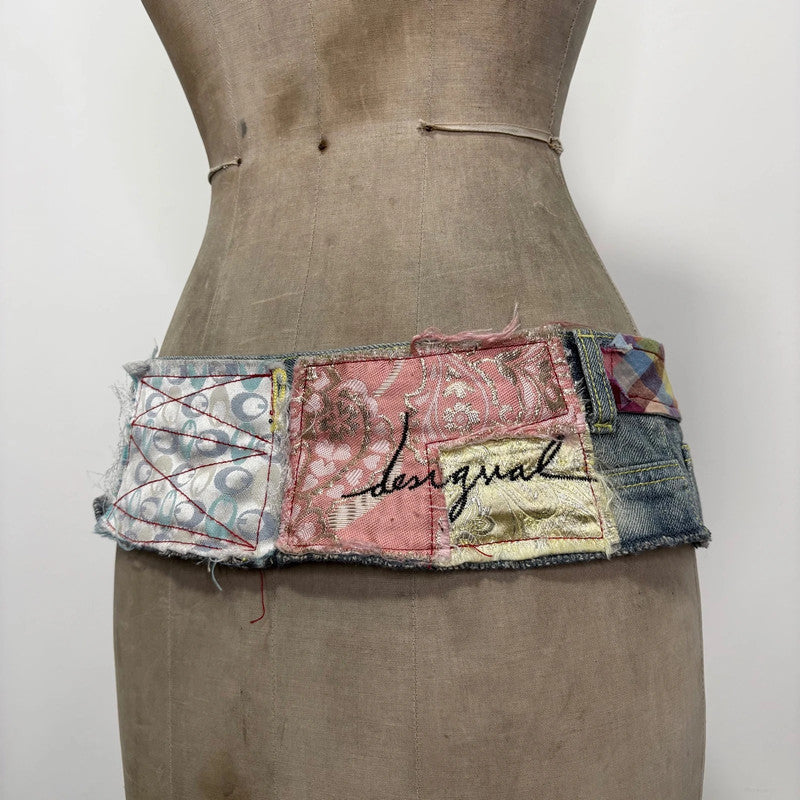 patchwork desigual ribbon corset belt