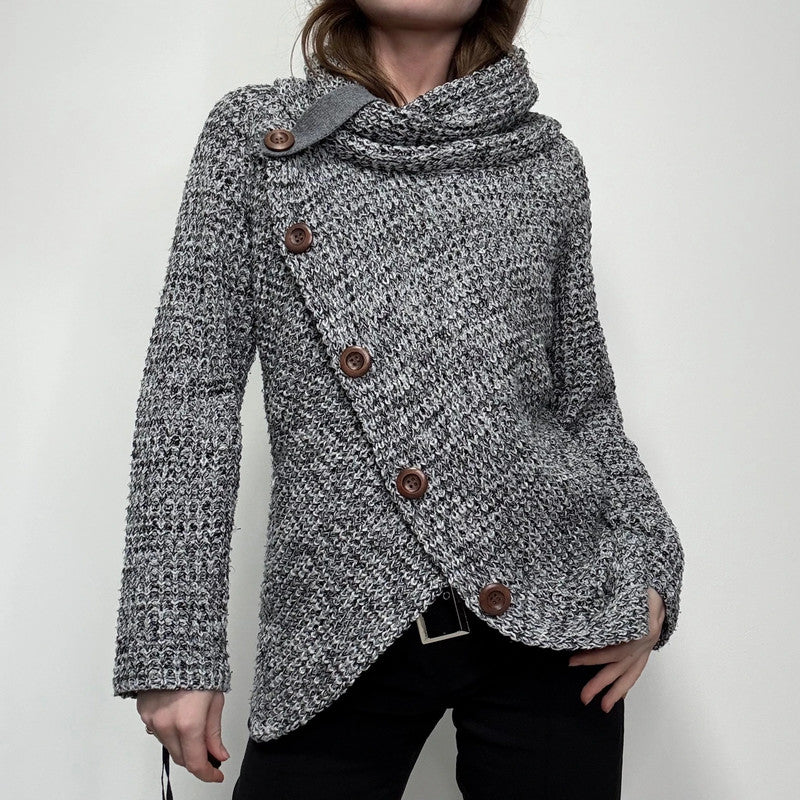 asymmetric slouchy button jumper