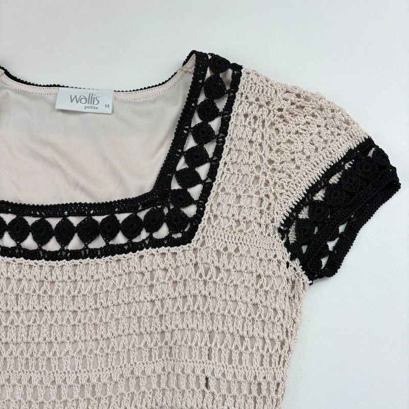 Crochet Lace Knit Cream top