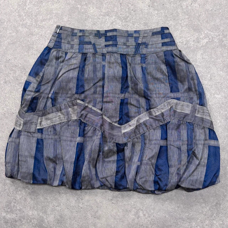 checked tartan puff mini skirt