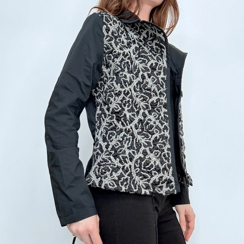 black wool embroidered jacket