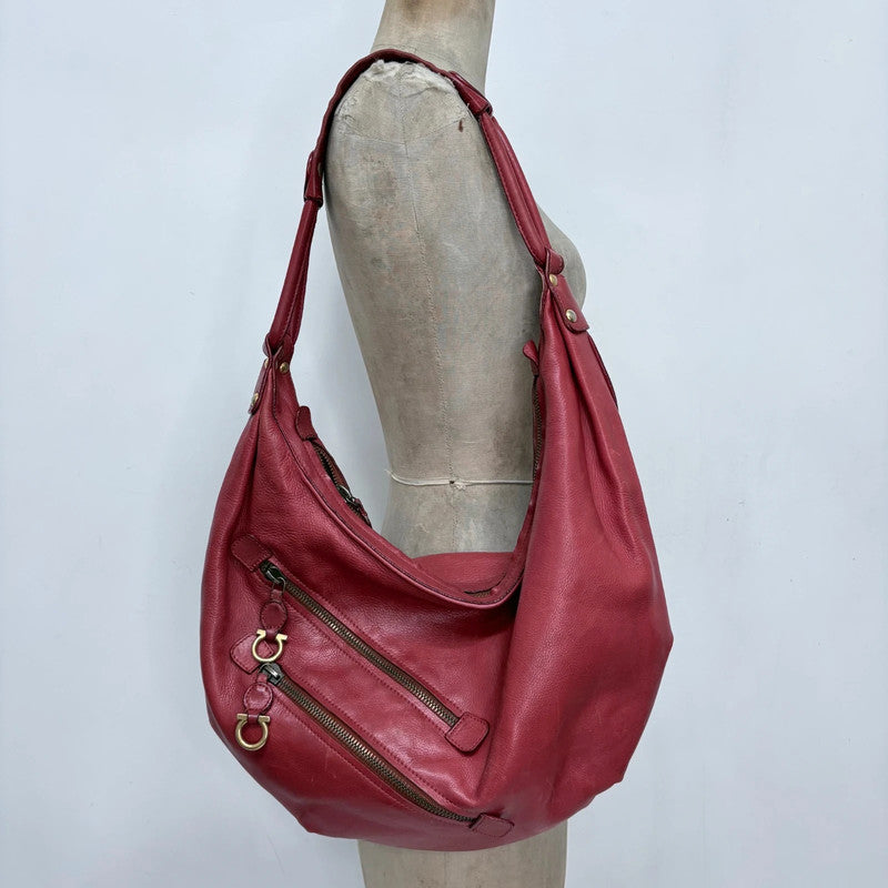 red leather slouchy boho Salvatore Ferragamo bag