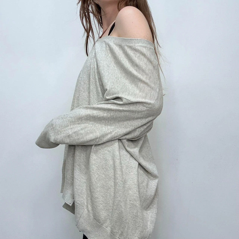 grey slouchy batwing jumper