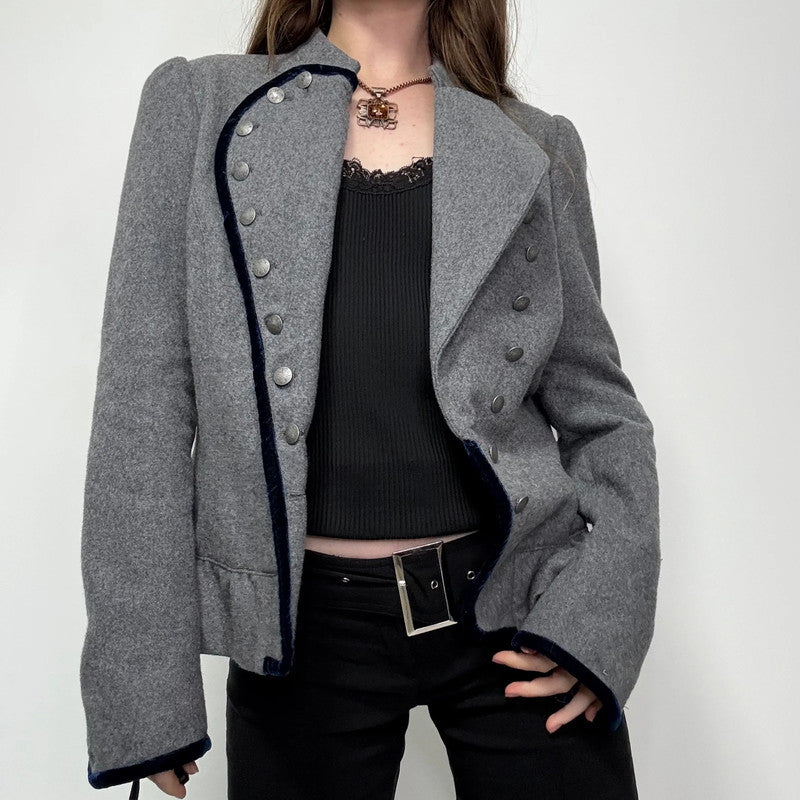 studded wool military napolionic jacket