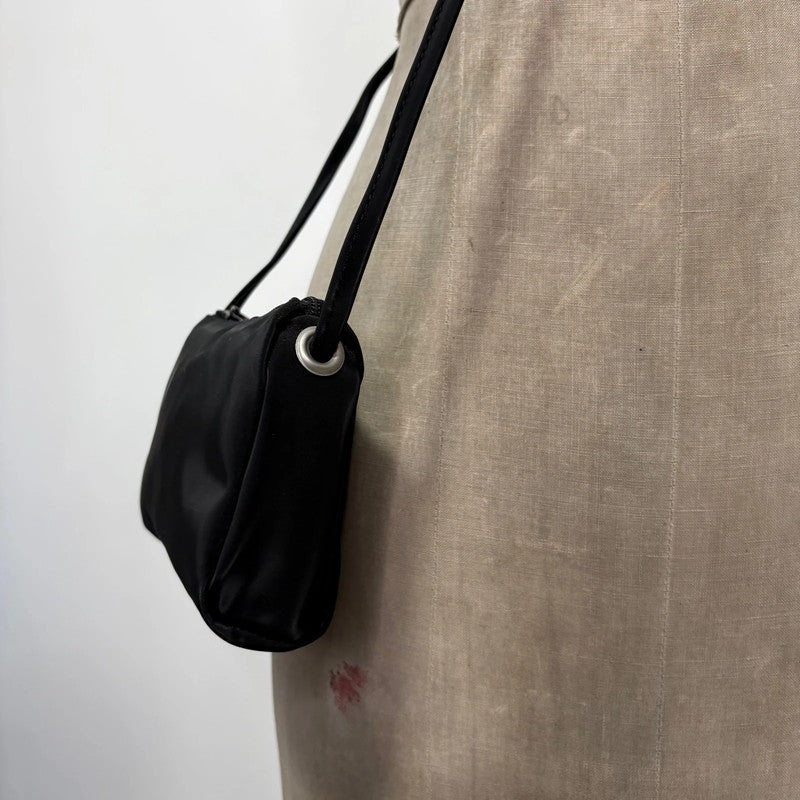 black nylon mini crossbody bag