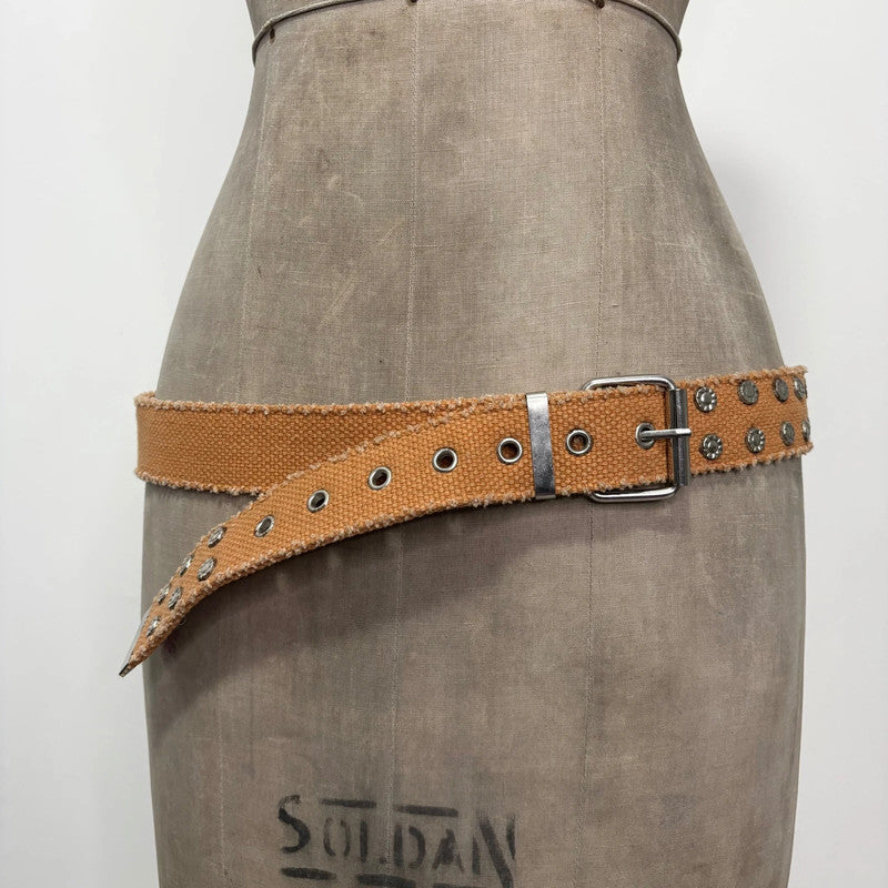 studded canvas metal belt