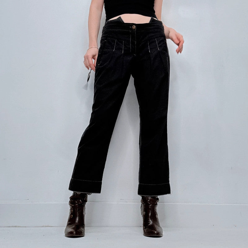 black cop copine pleated trousers