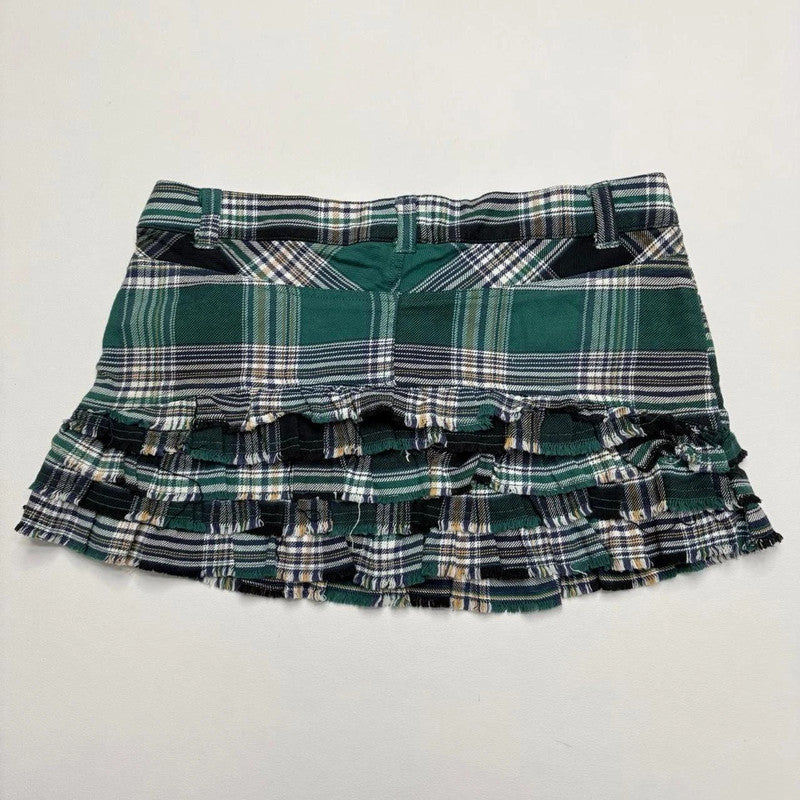 pleated mini tartan skirt