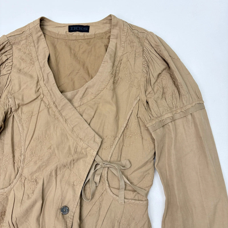 brown flared asymmetric fairy grunge jacket
