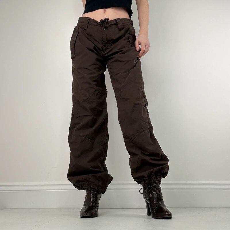 brown Nike low rise tracksuit bottoms