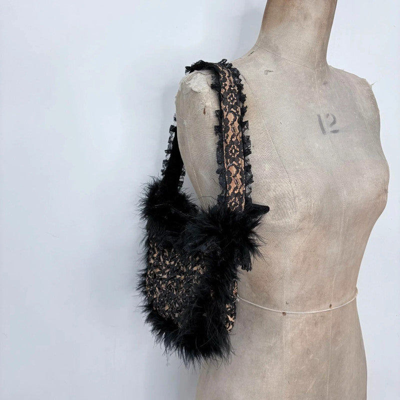 lace fluffy grunge bag