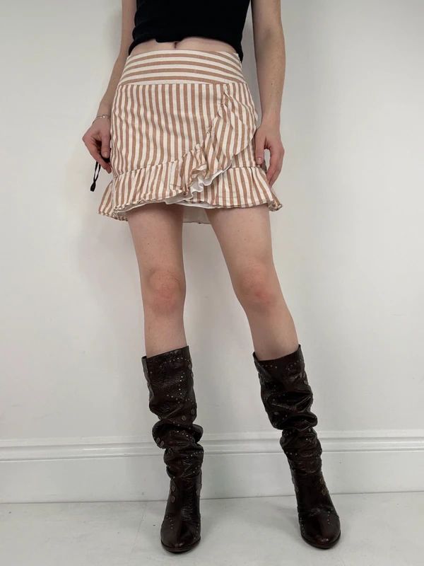 Ruffle pinstripe mini Sezane French Skirt