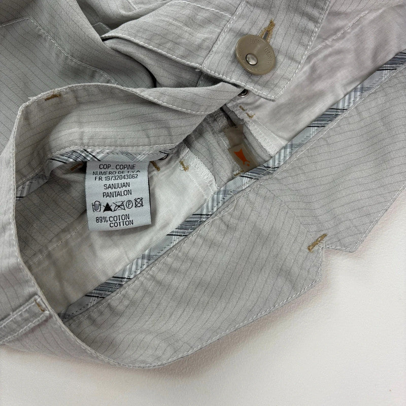 Cop Copine grey pinstripe flared utility trousers