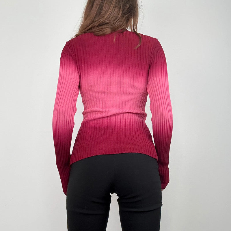 chunky ribbed knit asymmetric ombre jumper